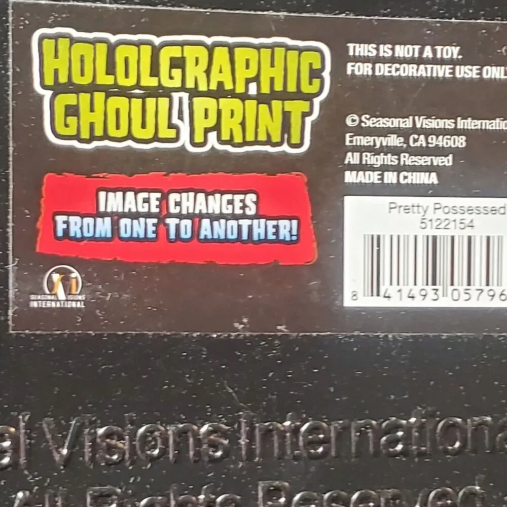 Lot Of 3 Holographic Ghoul Scary Face Changing Halloween Portraits Prints